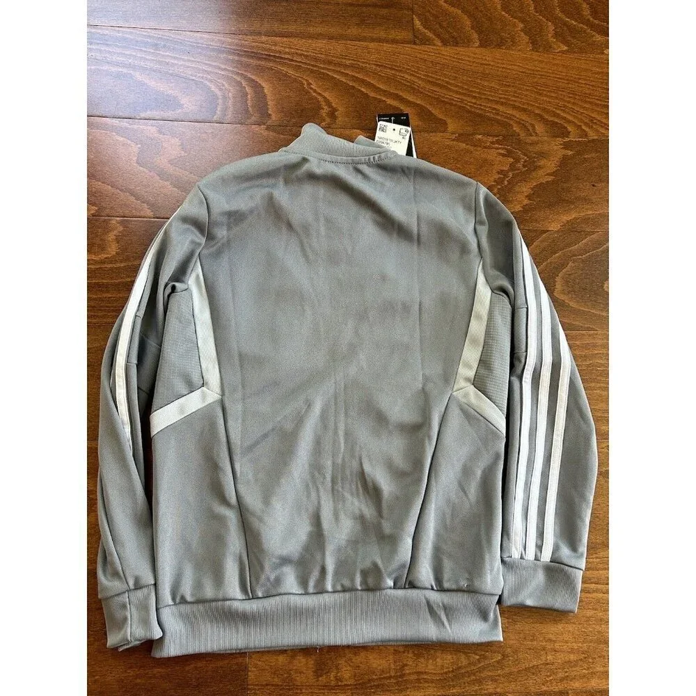 Adidas Youth Unisex Kids TIRO19 Training Jacket Gray Striped Full Zip NWT Size S